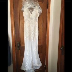 Beautiful wedding dress with veil
